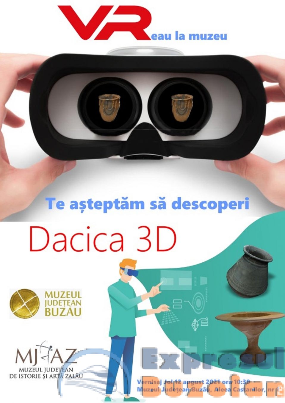 Un altfel de expoziție la Muzeul Județean, într-o sală de expoziții recreată printr-o aplicație de realitate virtuală