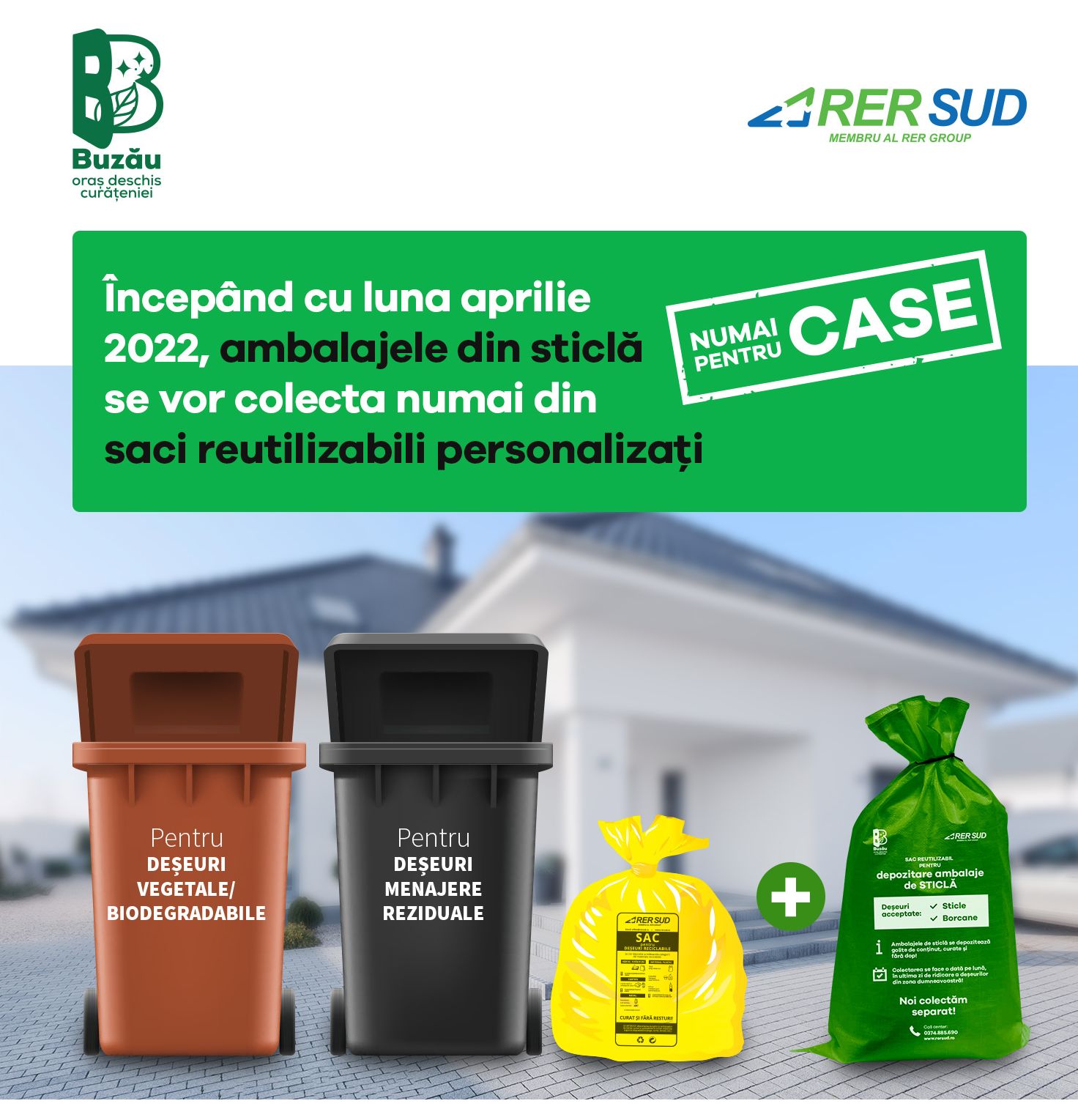 RER SUD implementează procedura de colectare a ambalajelor din sticlă din saci reutilizabili personalizați