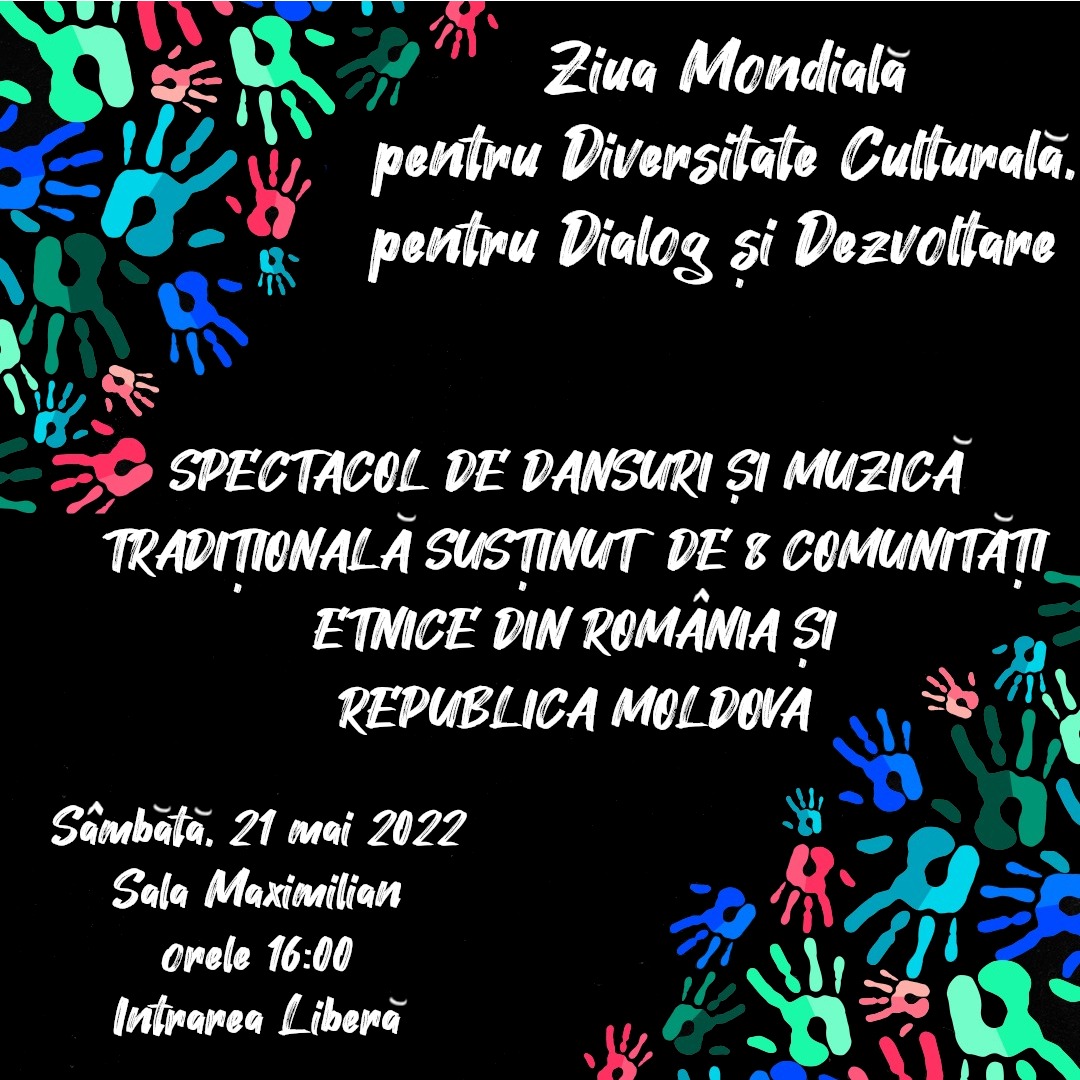 Ziua Mondială a Diversității Culturale, sărbătorită pe scena Sălii Maximilian. Ce a pregătit conducerea Centrului Cultural și Educațional „Alexandru Marghiloman”