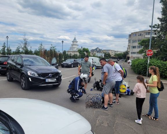 Motociclist rănit în urma unui accident rutier petrecut pe strada Frăsinet