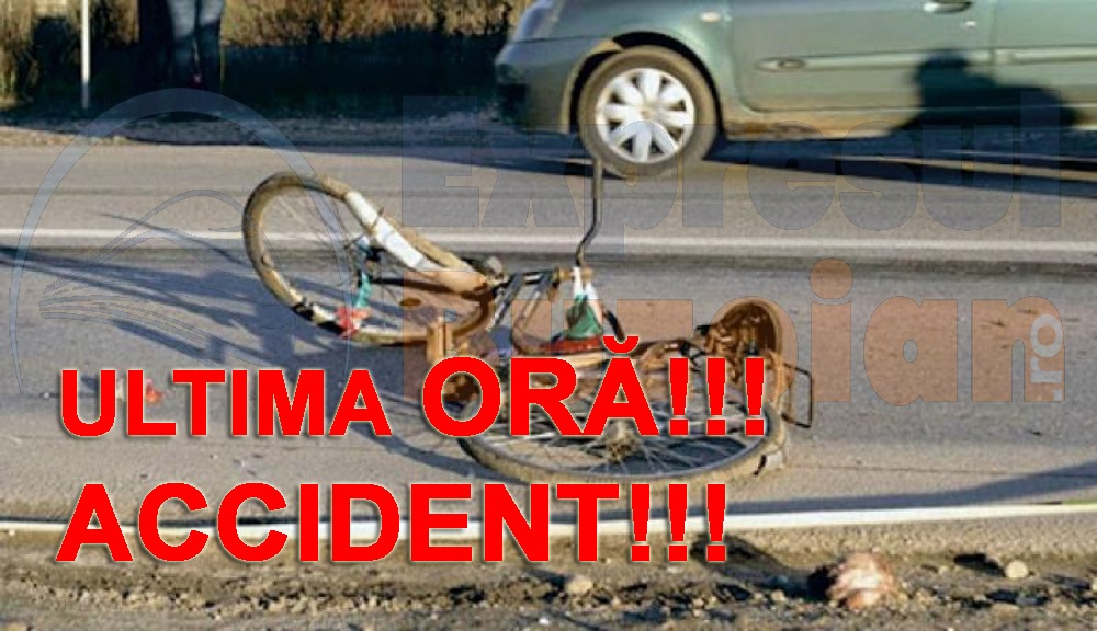 Biciclist beat criță, lovit de o mașină în Gura Câlnău