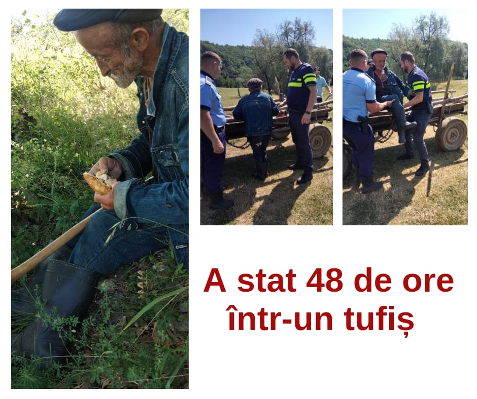 A fost găsit bărbatul dispărut la Grebănu. Epuizat, a stat 48 de ore într-un tufiș