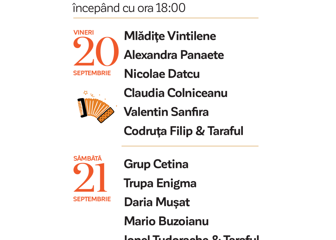 Petrecere și voie bună la Toamna Buzoiană. Iată ce artiști vor urca pe scenă în acest week end