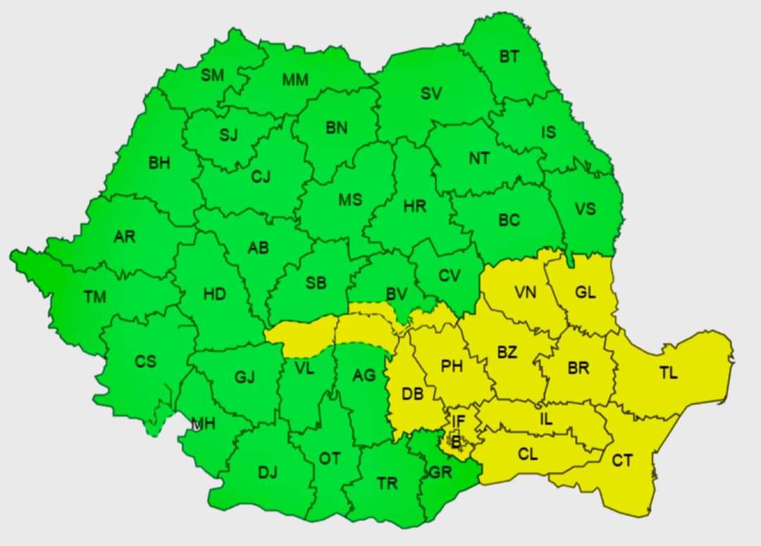 Buzăul, sub avertizare cod galben de vreme severă. Informați-vă înainte de a pleca la drum!