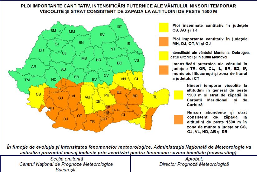 Avertizare meteo în Buzău: Rafale de până la 85 km/h lovesc județul