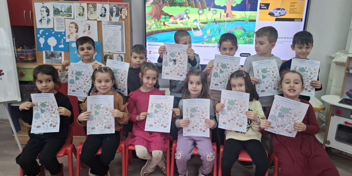 „Eminescu prin ochi de copil” – o lecție de sensibilitate și cultură la Grădinița „Piticot” în cadrul proiectului eTwinning „Trăistuța cu tradiții”