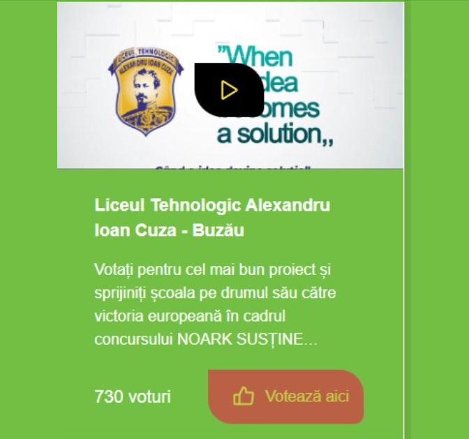 Singura echipă din Buzău în competiția NOARK are nevoie de sprijinul comunității. Elevii Liceului Tehnologic „Alexandru Ioan Cuza” propun un dispozitiv inovator