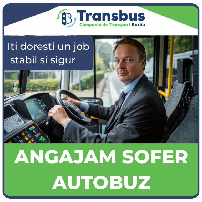 Trans Bus își mărește echipa: 27 de posturi de șofer disponibile