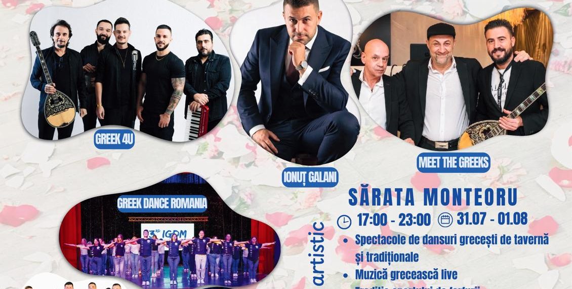„OPA! Buzău Greek Fest”: trei zile de muzică, dans, gastronomie și tradiții grecești în județul Buzău