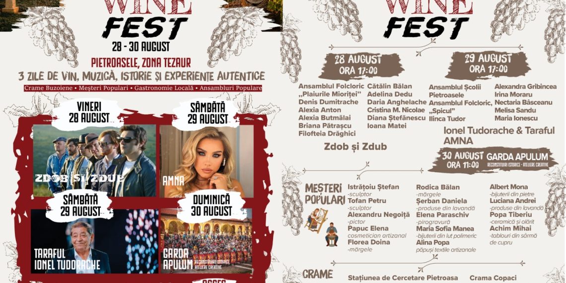 Programul complet al primei ediții al festivalului Buzău Wine Fest